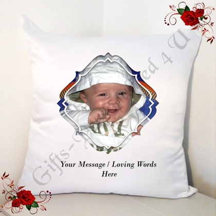 Personalised 18" Cushion - Photo & Loving Message - Design 11