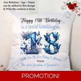 Personalised 18″ Cushion – Happy Birth.. Personalised 18″ Cushion – Happy Birth..