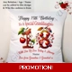 Personalised 18″ Cushion – Happy B..