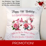 Personalised 18″ Cushion – Happy Birth.. Personalised 18″ Cushion – Happy Birth..
