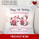 Personalised 18″ Cushion – Happy B..