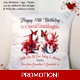 Personalised 18″ Cushion – Happy B..