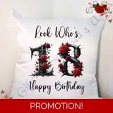 Personalised 18″ Cushion – Happy Birth..