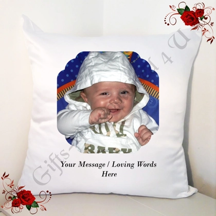 Personalised 18" Cushion - Photo & Loving Message - Design 1