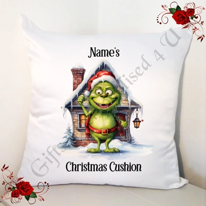 Personalised 18" Cushion - Christmas Gnome - Name's Christmas Cushion - Design 2