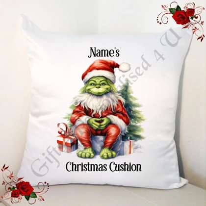 Personalised 18" Cushion - Christmas Gnome - Name's Christmas Cushion - Design 3