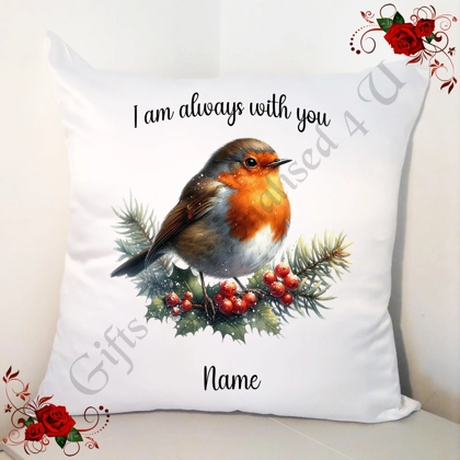 Personalised 18" Cushion - Robin - I am always with you - Any Name / Relation - Design 3