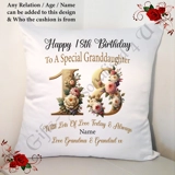 Personalised 18″ Cushion – Happy Birth..