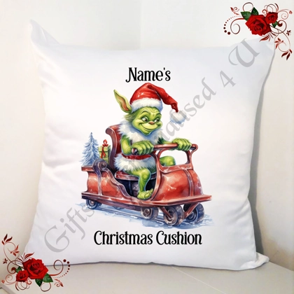 Personalised 18" Cushion - Christmas Gnome - Name's Christmas Cushion - Design 4 Personalised 18" Cushion - Christmas Gnome - Name's Christmas Cushion - Design 4