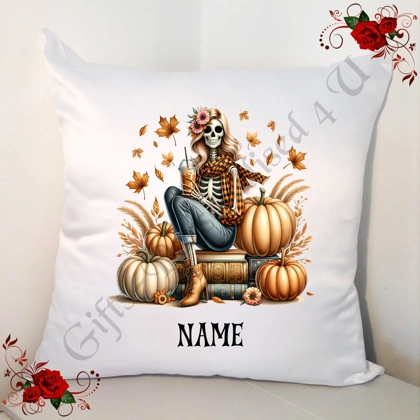 Personalised 18" Cushion - Autumn / Fall - Book Lovers - Name - Design 4 Personalised 18" Cushion - Autumn / Fall - Book Lovers - Name - Design 4