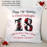 Personalised 18″ Cushion – Happy Birth..