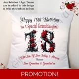 Personalised 18″ Cushion – Happy Birth..