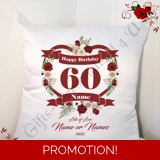 Personalised 18″ Cushion – Happy Birth..