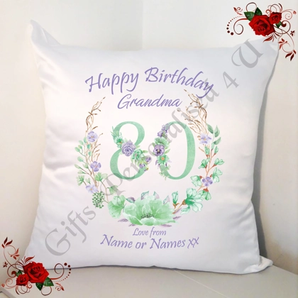 Personalised 18″ Cushion – Special Age Birthday – Nan Grandma Nana etc or a Name – Design 5 Personalised 18″ Cushion – Special Age Birthday – Nan Grandma Nana etc or a Name – Design 5
