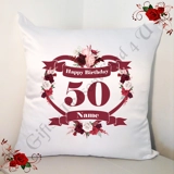 Personalised 18″ Cushion – Happy Birth..