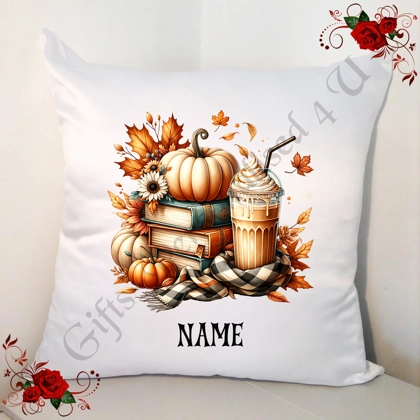 Personalised 18" Cushion - Autumn / Fall - Book Lovers - Name - Design 5 Personalised 18" Cushion - Autumn / Fall - Book Lovers - Name - Design 5