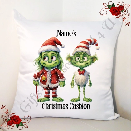 Personalised 18" Cushion - Christmas Gnome - Name's Christmas Cushion - Design 6