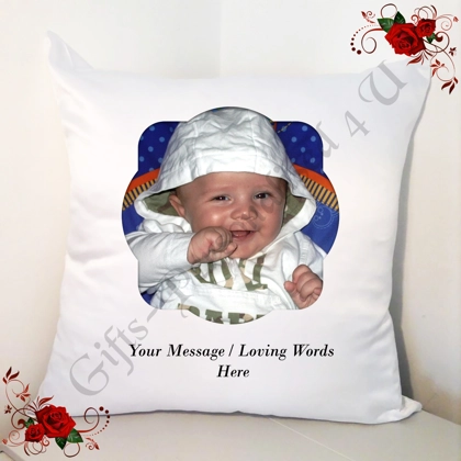 Personalised 18" Cushion - Photo & Loving Message - Design 6