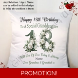Personalised 18″ Cushion – Happy Birth..