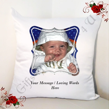 Personalised 18" Cushion - Photo & Loving Message - Design 7