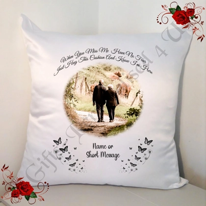 Personalised 18" Cushion In Memory When You Miss Me Have No Fear - Photo - Design 7 Personalised 18" Cushion In Memory When You Miss Me Have No Fear - Photo - Design 7