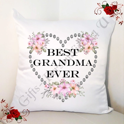 Personalised White 18" Cushion - Best Ever Nan Grandma Mum Mummy Sister etc - Design 4 Personalised White 18" Cushion - Best Ever Nan Grandma Mum Mummy Sister etc - Design 4