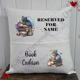 Personalised 16″ Pocket Cushion - Book.. Personalised 16″ Pocket Cushion - Book..