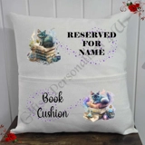 Personalised 16″ Pocket Cushion - Book.. Personalised 16″ Pocket Cushion - Book..