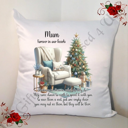 Personalised White 18" Cushion - Christmas in Heaven What do they do...... - Memorial - Design 10 Personalised White 18" Cushion - Christmas in Heaven What do they do...... - Memorial - Design 10