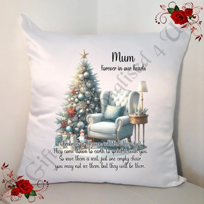 Personalised White 18" Cushion - Christmas in Heaven What do they do...... - Memorial - Design 3 Personalised White 18" Cushion - Christmas in Heaven What do they do...... - Memorial - Design 3