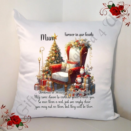 Personalised White 18" Cushion - Christmas in Heaven What do they do...... - Memorial - Design 4 Personalised White 18" Cushion - Christmas in Heaven What do they do...... - Memorial - Design 4