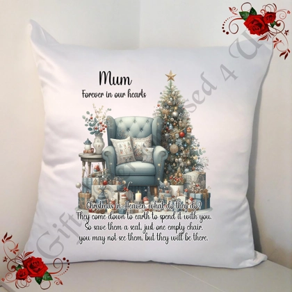 Personalised White 18" Cushion - Christmas in Heaven What do they do...... - Memorial - Design 9 Personalised White 18" Cushion - Christmas in Heaven What do they do...... - Memorial - Design 9