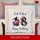 Personalised 16″ Cushion - Happy Birth..