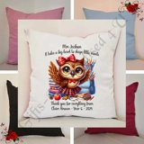 Personalised 16″ Cushion - Owl - Teach..
