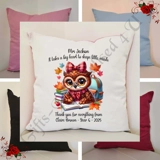 Personalised 16″ Cushion - Owl - Teach..