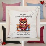 Personalised 16″ Cushion - Owl - Teach..