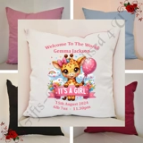 Personalised 16″ Cushion - New Born Ba..