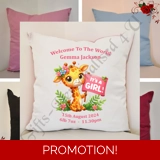Personalised 16″ Cushion - New Born Ba..