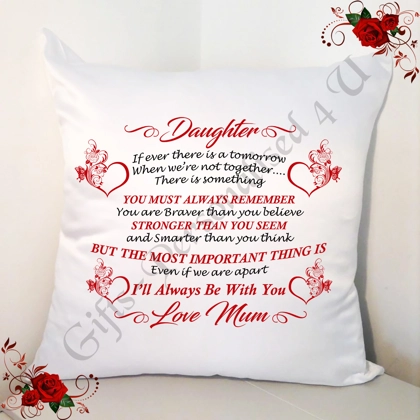 Personalised 18" White Cushion - Daughter Loving Quotes - Design 15