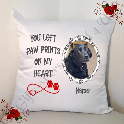 Personalised 18" Cushion - In Memory Of - Dog Name & Photo - Design 10 Personalised 18" Cushion - In Memory Of - Dog Name & Photo - Design 10
