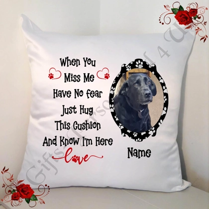 Personalised 18" Cushion - In Memory Of - Dog Name & Photo - Design 3 Personalised 18" Cushion - In Memory Of - Dog Name & Photo - Design 3