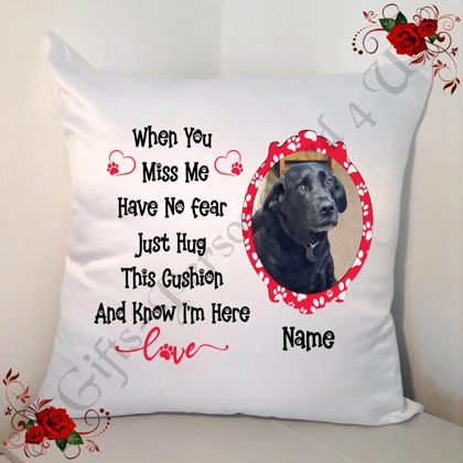 Personalised 18" Cushion - In Memory Of - Dog Name & Photo - Design 4 Personalised 18" Cushion - In Memory Of - Dog Name & Photo - Design 4