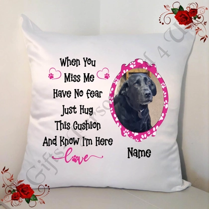 Personalised 18" Cushion - In Memory Of - Dog Name & Photo - Design 5 Personalised 18" Cushion - In Memory Of - Dog Name & Photo - Design 5
