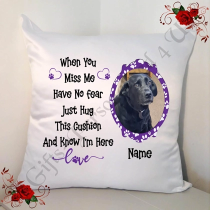 Personalised 18" Cushion - In Memory Of - Dog Name & Photo - Design 6 Personalised 18" Cushion - In Memory Of - Dog Name & Photo - Design 6
