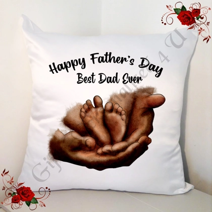 Personalised 18" Cushion Happy Father's Day - Hands - Dad Daddy Grandad etc - D.1 Personalised 18" Cushion Happy Father's Day - Hands - Dad Daddy Grandad etc - D.1