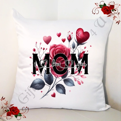 Designed 18" Cushion - Roses - MOM - I Love You / We Love You - Design 1 Designed 18" Cushion - Roses - MOM - I Love You / We Love You - Design 1
