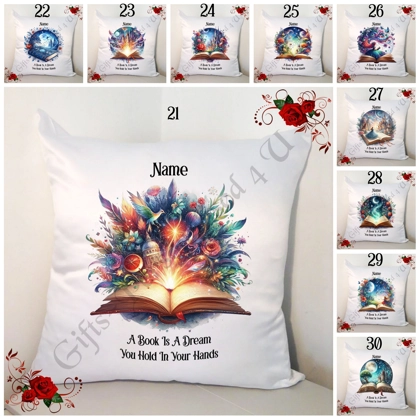 Personalised 18" Cushion - Fantasy Book Lovers - A Book Is A Dream....- Name - Designs 21-30