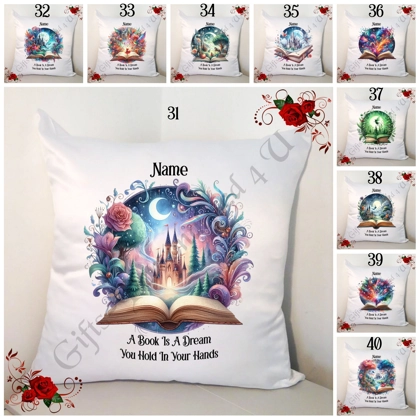 Personalised 18" Cushion - Fantasy Book Lovers - A Book Is A Dream....- Name - Designs 31-40 Personalised 18" Cushion - Fantasy Book Lovers - A Book Is A Dream....- Name - Designs 31-40