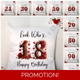 Personalised 18″ Cushion – Happy Birth..