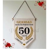 Personalised Linen Pennant Flag - Aged..